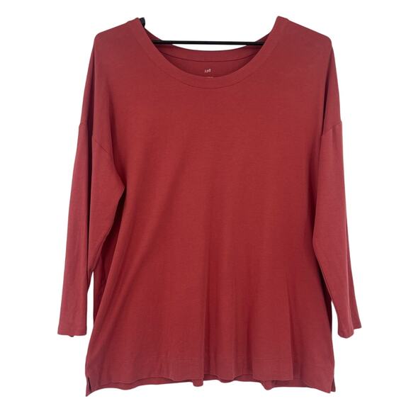 J.Jill Simply Supima Tunic Womens Top Sz 2X Rust Lagenlook Capsule Wardrobe Soft - Picture 1 of 10